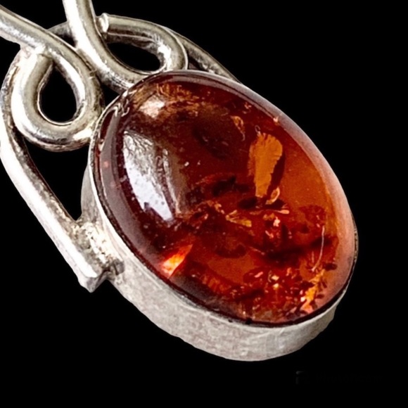 🌸Necklace🌸 925 sterling silver orange amber - Picture 5 of 11